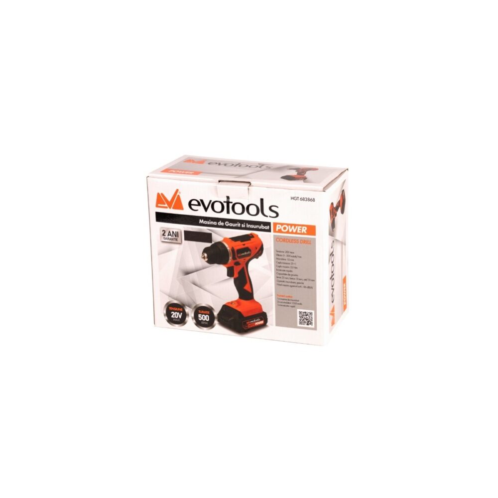 Mașină de găurit și înșurubat Evotools HGT 683868, 20V, 2 acumulatori 1.5Ah - imagine 3