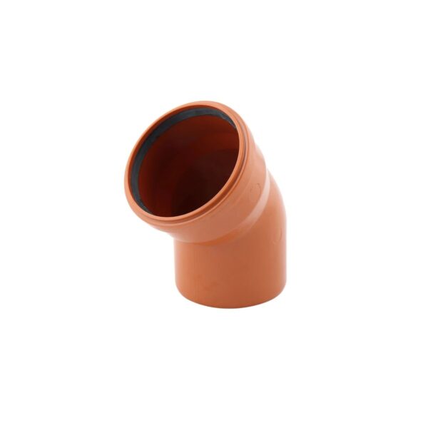 Cot PVC canalizare DN200 mm, 45 grade, portocaliu - imagine 1
