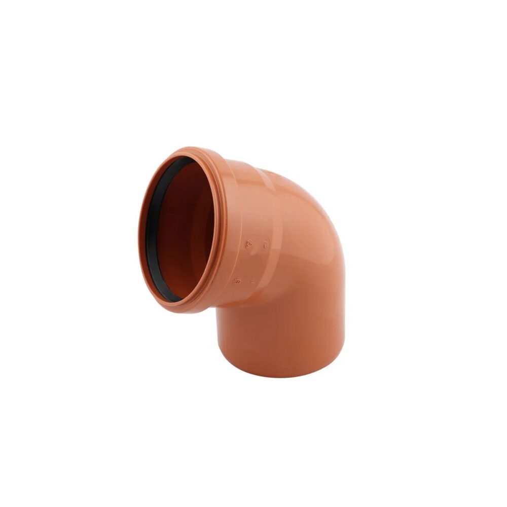 Cot PVC 160 mm 67° portocaliu, îmbinare cu mufă și garnitură - imagine 1