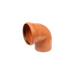 Cot PVC pentru canalizare 250 mm, 87 grade, portocaliu, cu garnitură