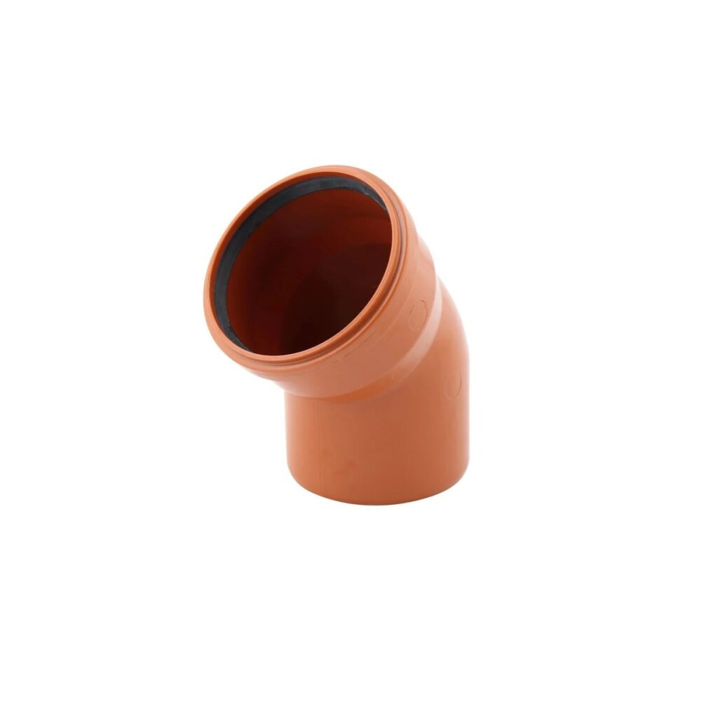 Cot PVC FI 125 mm 15 grade portocaliu cu garnitură de etanșare - imagine 1