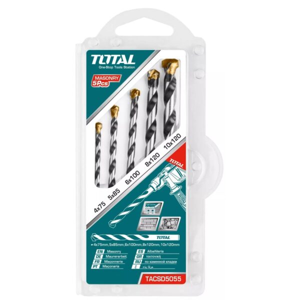 Set 5 burghie beton Total TACSD5055, 4x75 - 10x120 mm - imagine 1