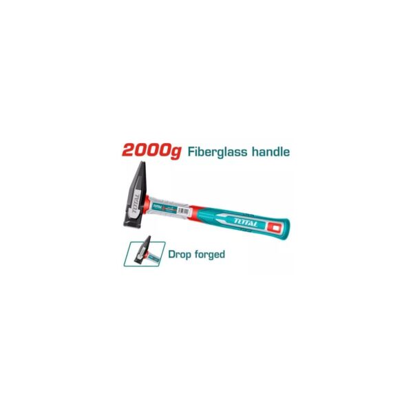 Ciocan de lăcătușerie Total 2000g cu mâner din fibră de sticlă, THMH622000 - imagine 1