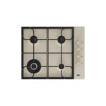Plită încorporabilă pe gaz Beko HIGG64125SCR, 4 arzătoare, Crem