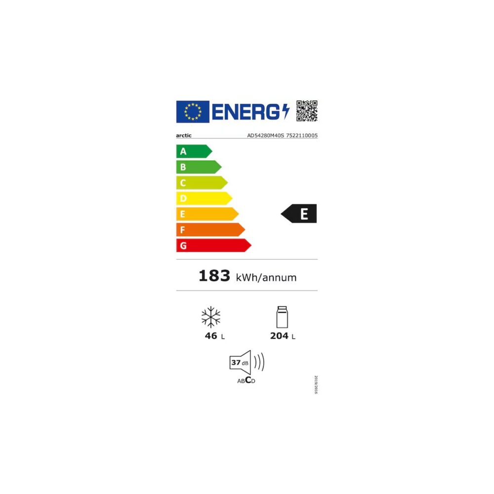 Frigider cu două uși Arctic AD54280M40S, 250 l, Clasa E, Argintiu - imagine 3