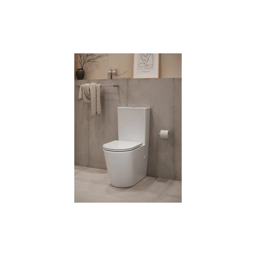 Set WC compact Bonica Pro cu rezervor și capac soft-close, rimless, alb - imagine 2