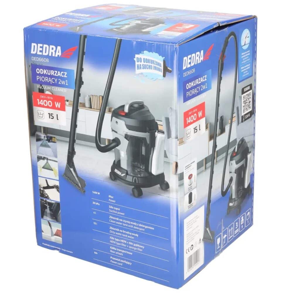 Aspirator de spălat Dedra DED6608, 1400 W, 15 L, 2 în 1 - imagine 4