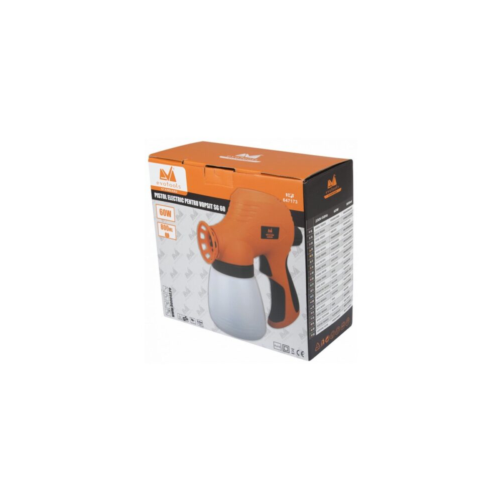 Pistol electric pentru vopsit evotools SG 60, 60W, 800 ml - imagine 2