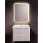 Set mobilier baie Cristina 60 cm cu lavoar ceramic și oglindă LED