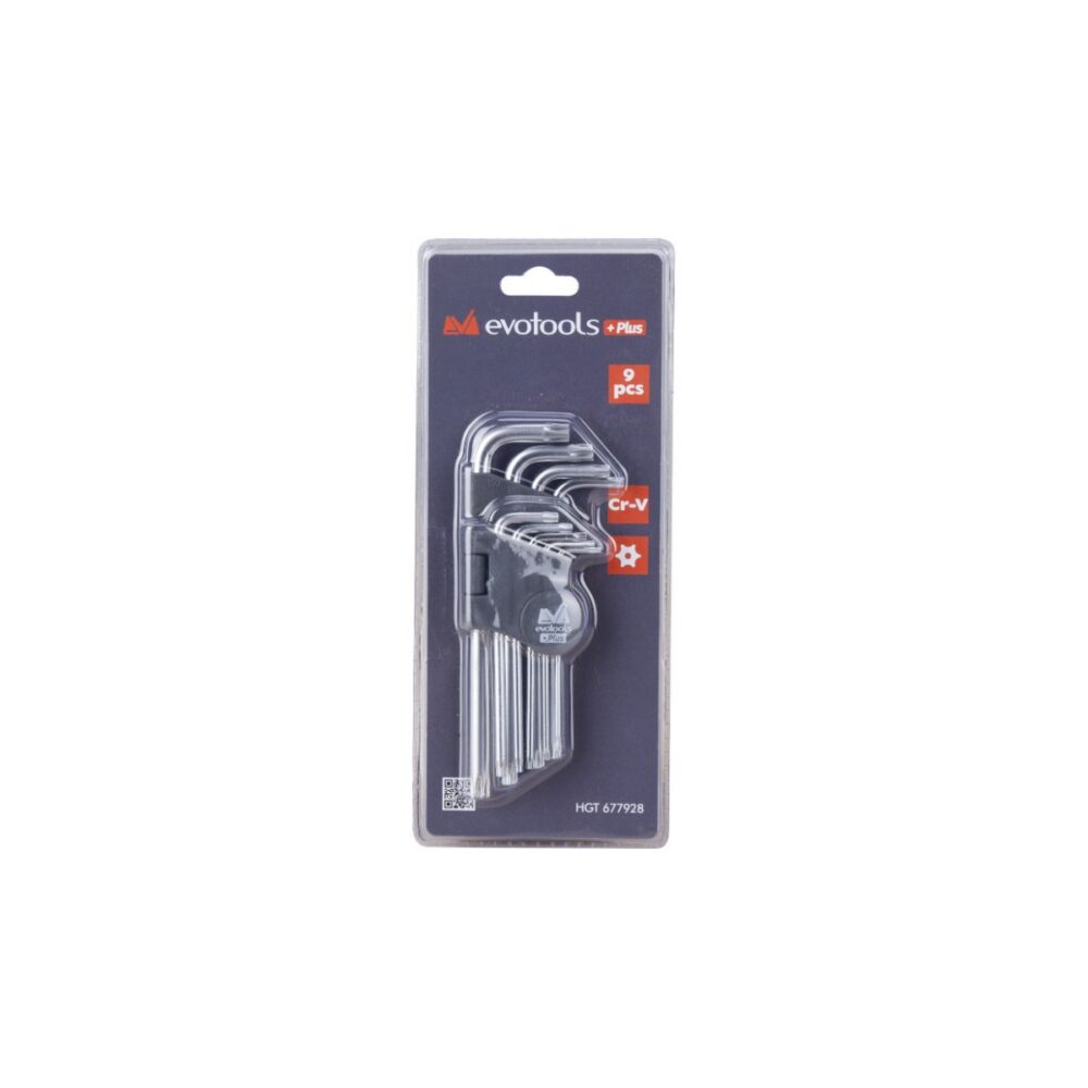 Set chei Torx cu gaură evotools HGT 677928, 9 piese, Cr-V - imagine 2