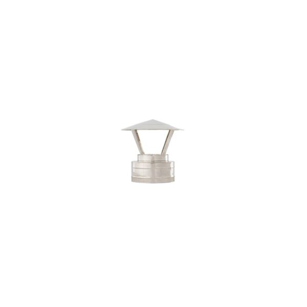 Pălărie antiploaie din inox, dublu perete, D180 x 250 mm, grosime 0,5 mm - imagine 1