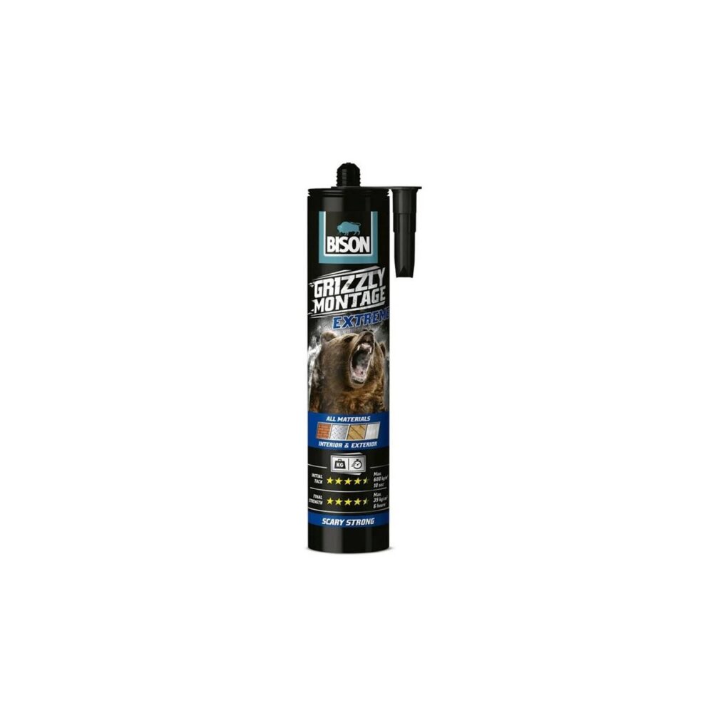 Adeziv Bison Grizzly Montage Extreme alb polimer, pentru toate materialele - imagine 1