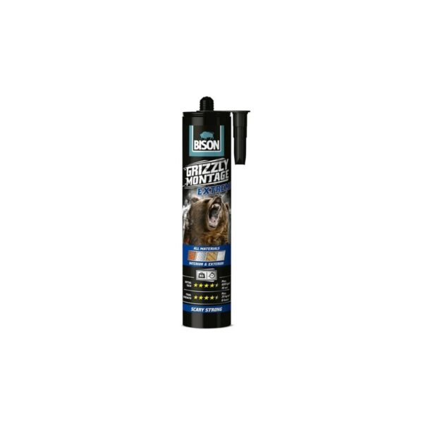 Adeziv Bison Grizzly Montage Extreme alb polimer, pentru toate materialele - imagine 1