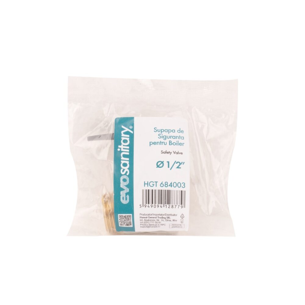 Supapă de siguranță pentru boiler Evosanitary HGT684003 1/2 inch - imagine 2