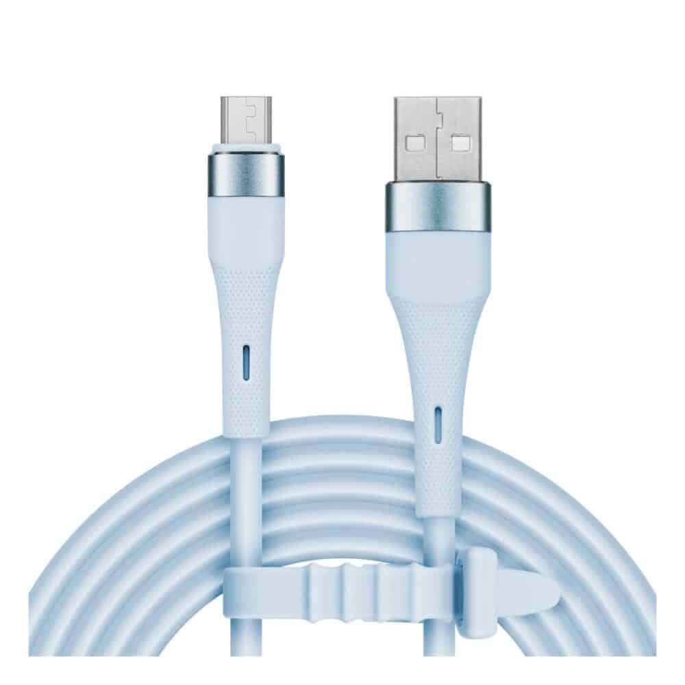 Cablu USB la Micro USB Kriger&Matz KM1270-1BL silicon, 1 m, albastru - imagine 2