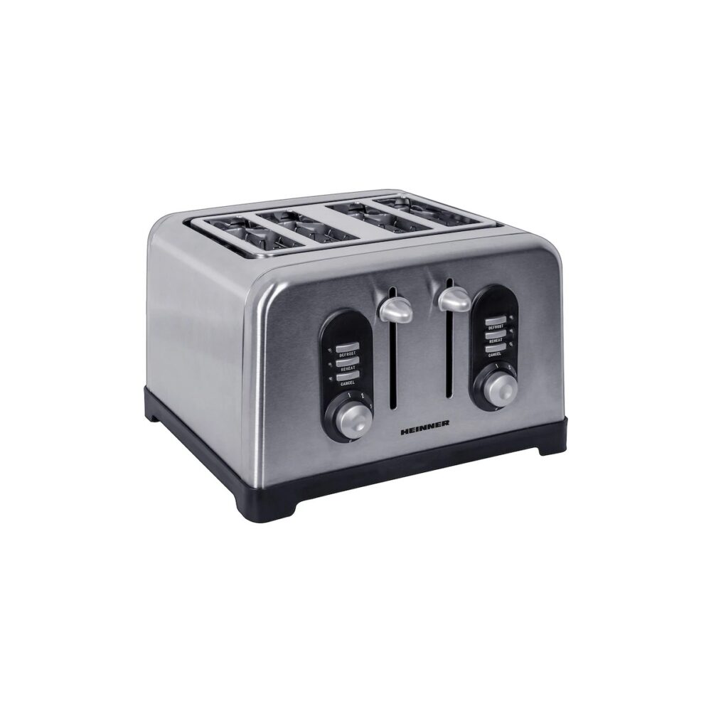 Prajitor de paine Heinner HTPBK1400XMC, 1400W, 4 slotii, inox - imagine 1
