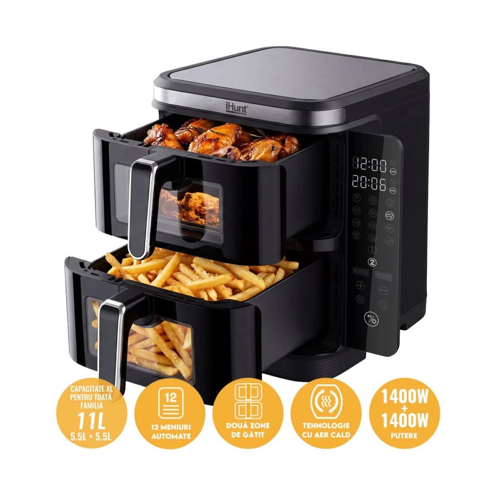 Air Fryer iHunt 11L Dual Zone 1400W+1400W - imagine 2