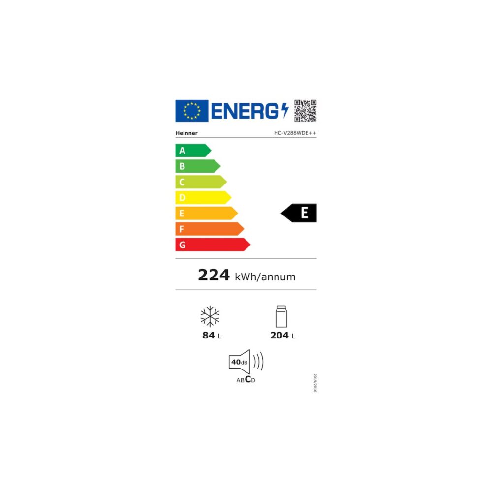 Combină frigorifică Heinner HC-V288WDE++, 288L, Clasa E, Alb - imagine 4