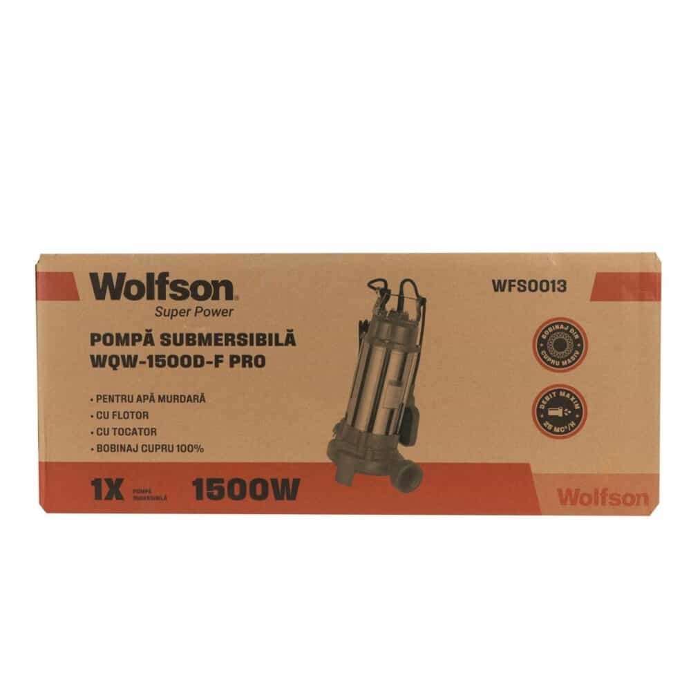 Pompă submersibilă Wolfson WFS0013, 1500W, pentru apă murdară, cu flotor și tocător - imagine 4