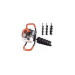 Motoburghiu pe benzină WFS0025 cu 3 burghie de diferite dimensiuni