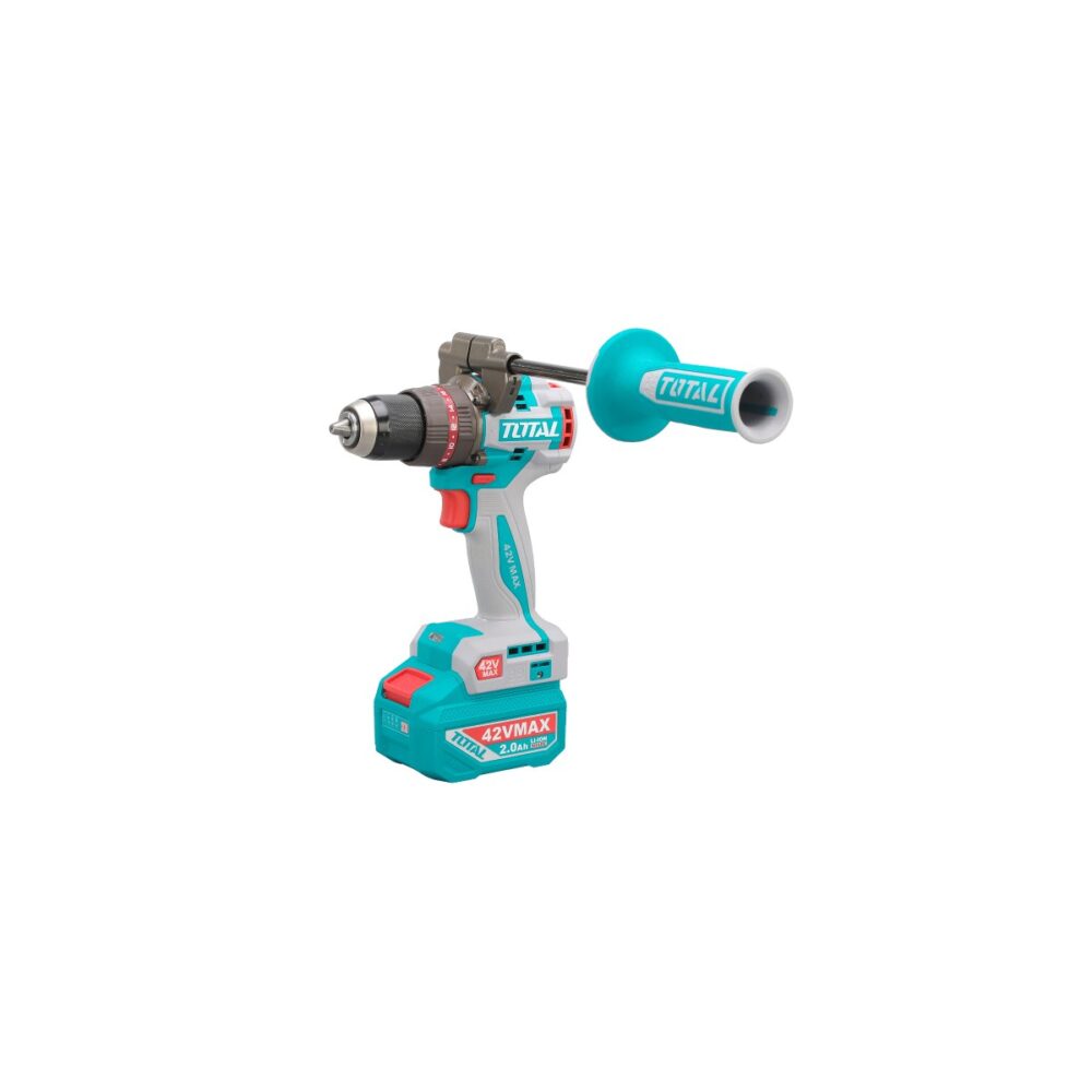 Mașină de găurit cu percuție TOTAL 42V Max, 2x acumulatori 2.0Ah Li-Ion, 99 N.m, motor brushless - imagine 3