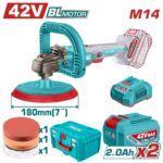 Mașină de polizat Total 42V brushless, disc 180mm, 2 acumulatori 2.0Ah
