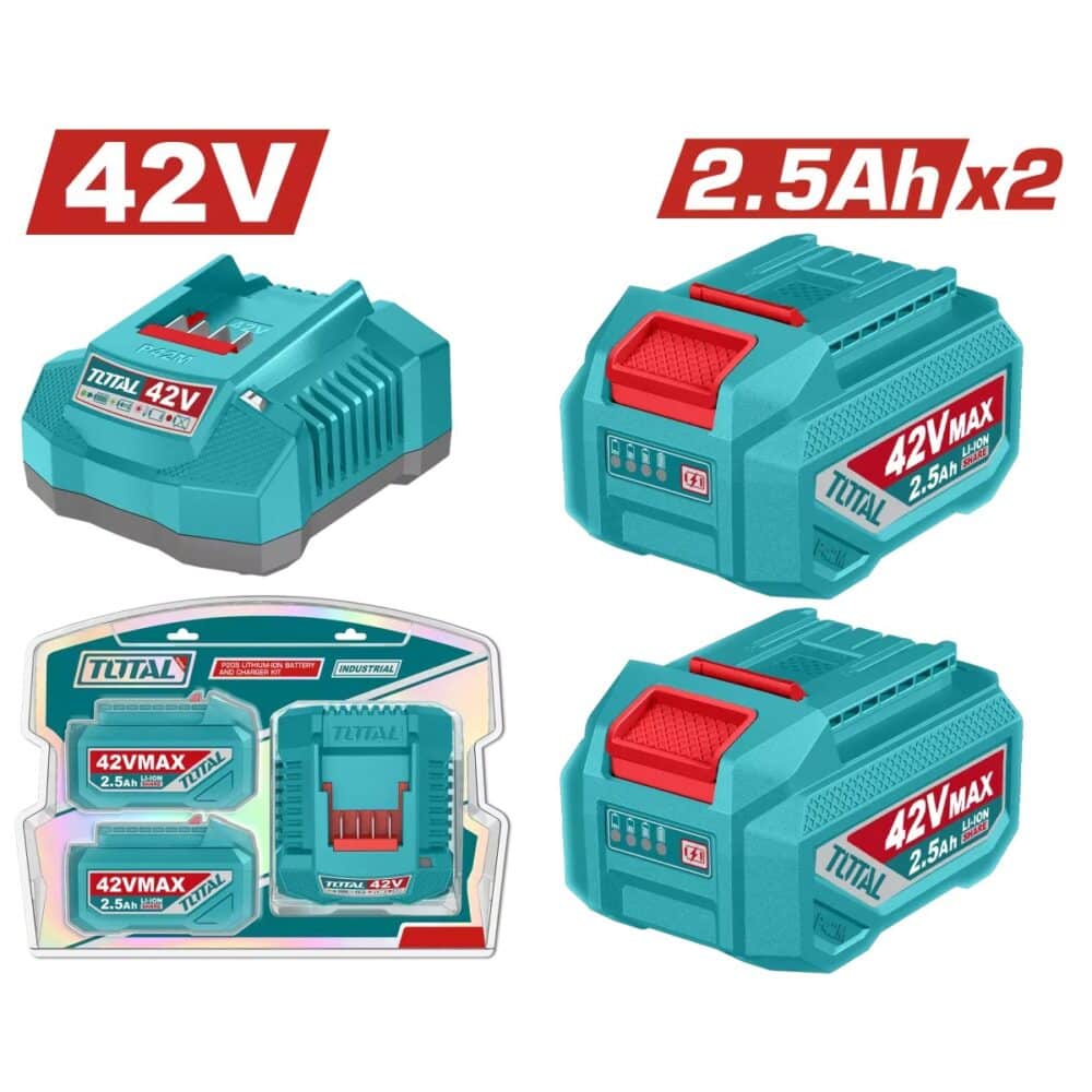 Kit 2 acumulatori și încărcător Total 42V Max 2.5Ah Li-Ion - imagine 1