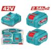 Kit 2 acumulatori și încărcător Total 42V Max 2.5Ah Li-Ion - imagine 1
