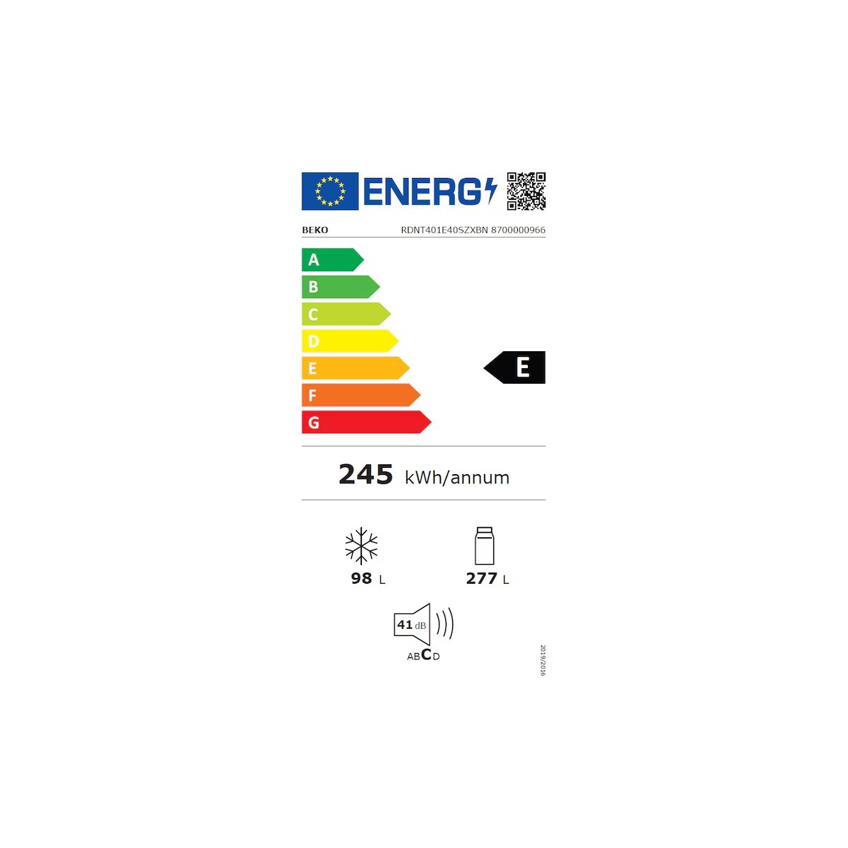 Combina frigorifică Beko RDNT401E40SZXBN, clasa E, 277L + 98L, NeoFrost, DualCooling - imagine 4
