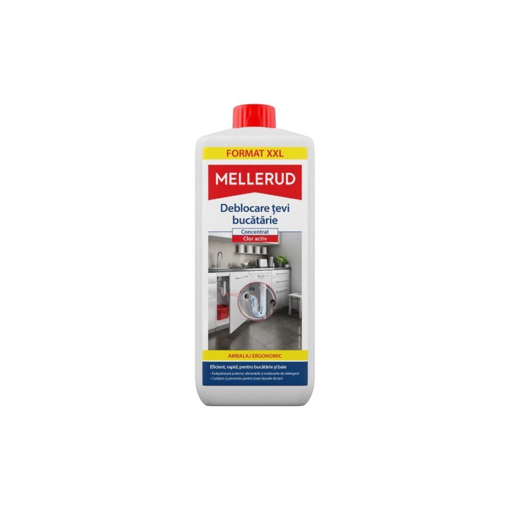 Mellerud Deblocare țevi bucătărie cu clor activ, 1.75L - imagine 1