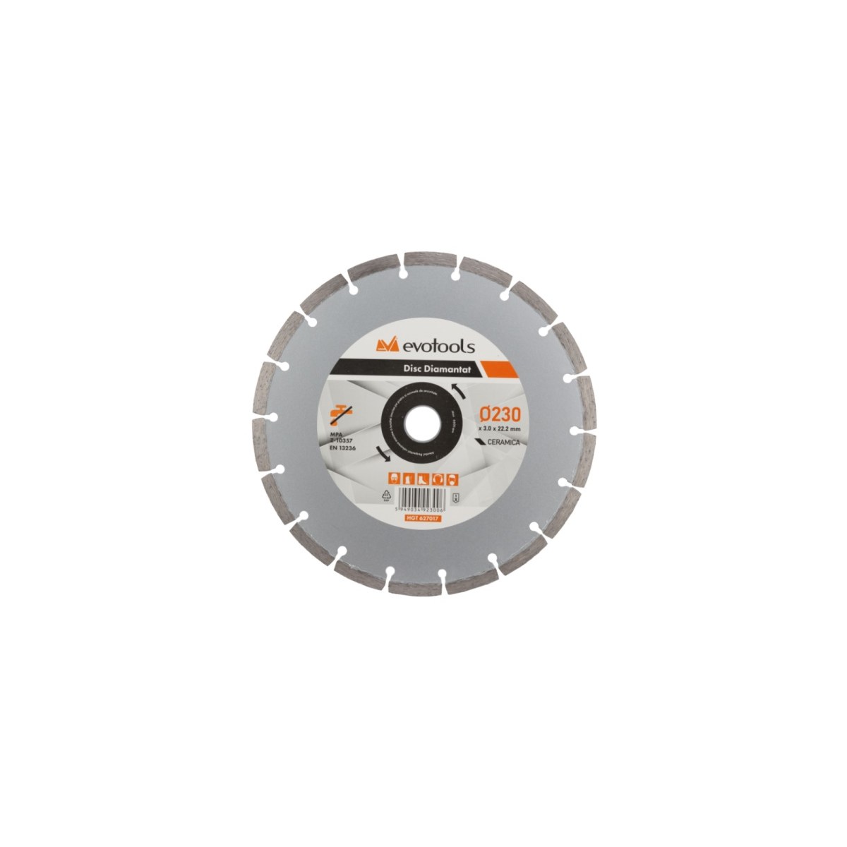 Disc diamantat evotools 230 mm x 3.0 x 22.2 mm pentru ceramică