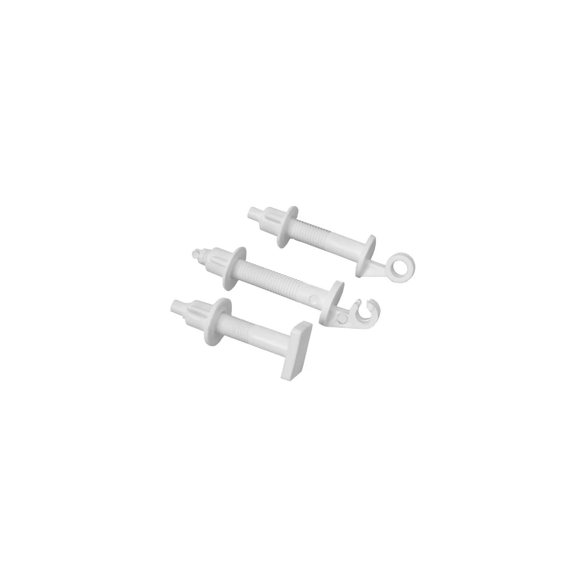 Șurub fixare capac toaletă WC, set 3 bucăți, plastic - imagine 1