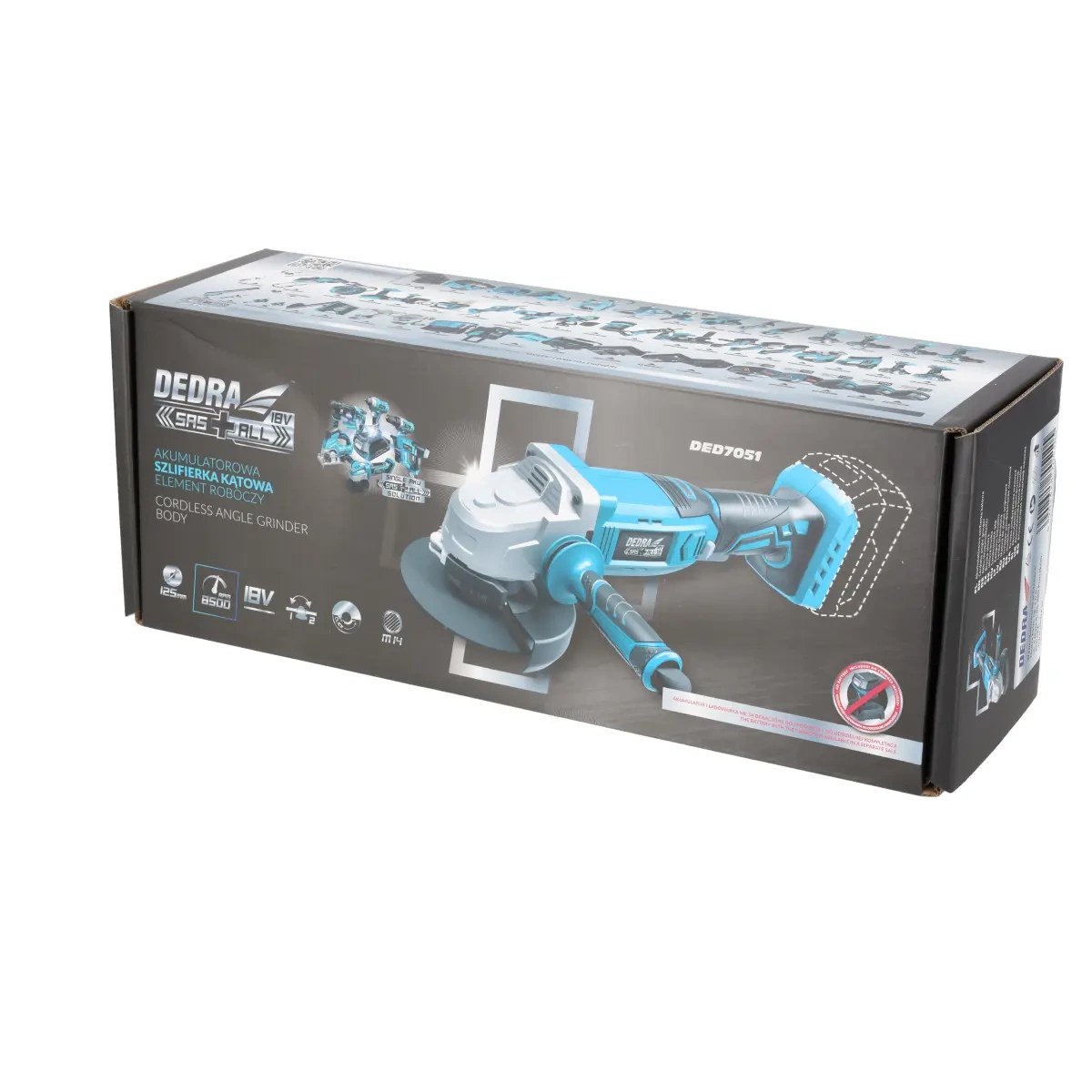 Mașină de șlefuit unghiulară cu acumulator Dedra DED7051 SAS+ALL, 18V, 125 mm, body - imagine 4