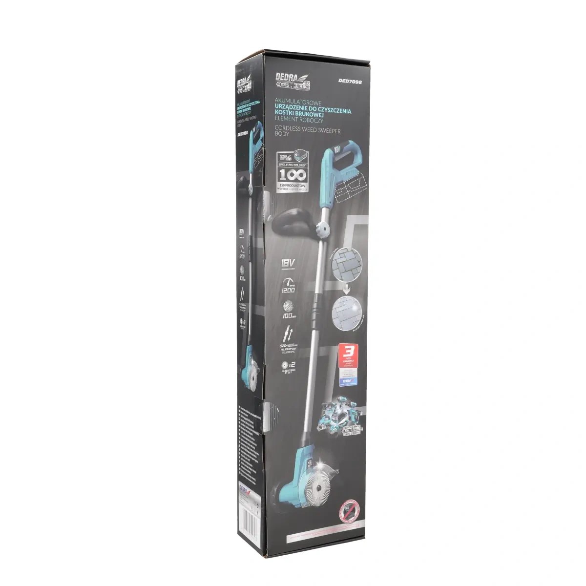 Mașină de curățat pavaj cu acumulator și perie rotativă DED7098 - imagine 6