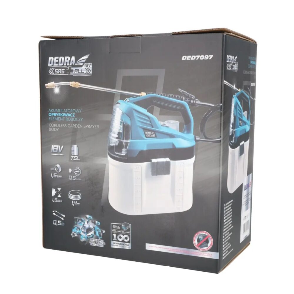 Pulverizator cu acumulator Dedra DED7097 18V 7.5L fără acumulator - imagine 5