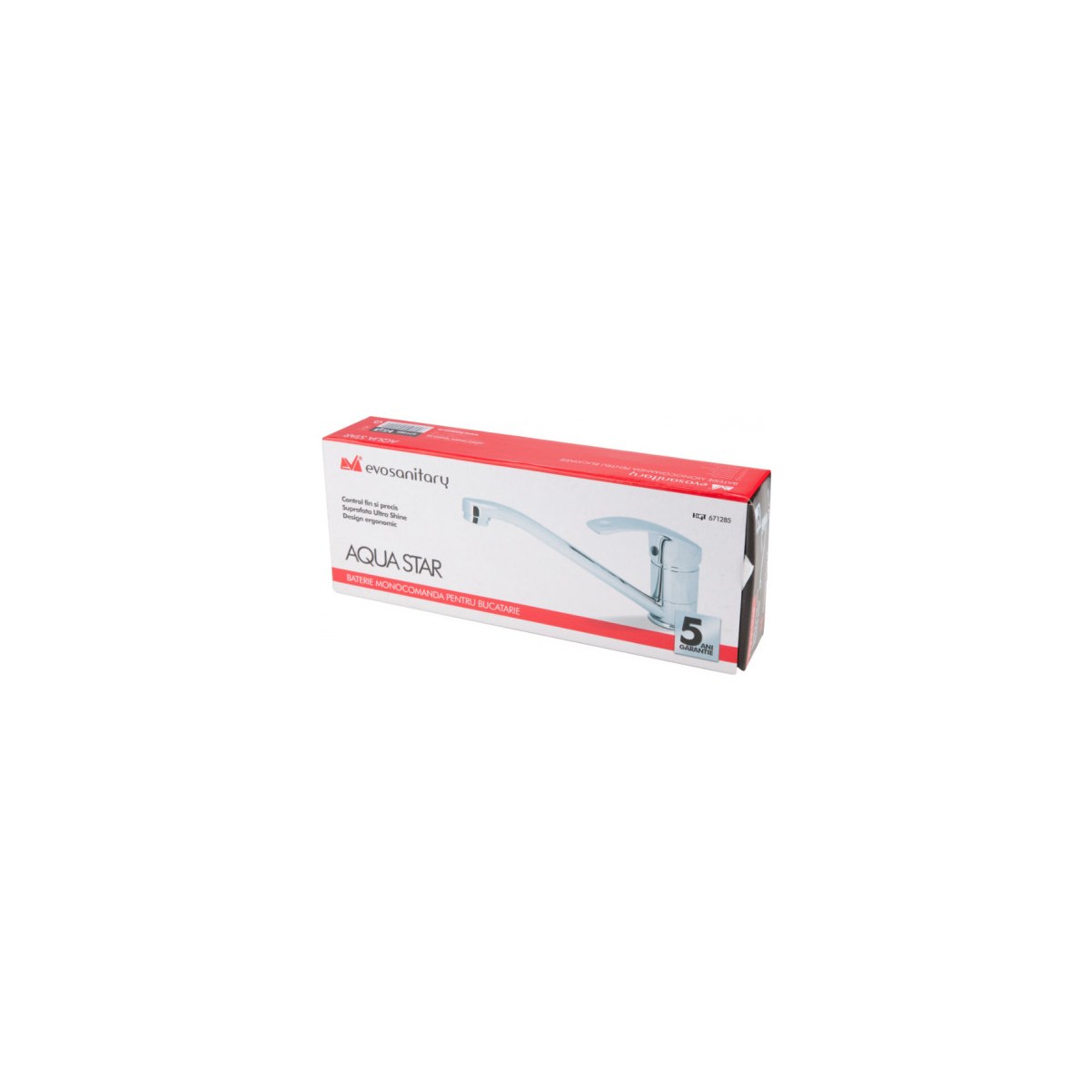 Baterie bucătărie monocomandă Evosanitary Aqua Star HGT671285 crom - imagine 4