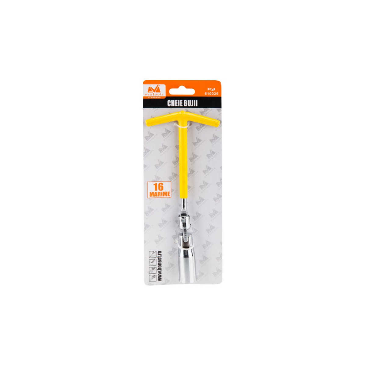 Cheie de bujii Eva Tools 16 mm, maner T, HGT 610026 - imagine 2