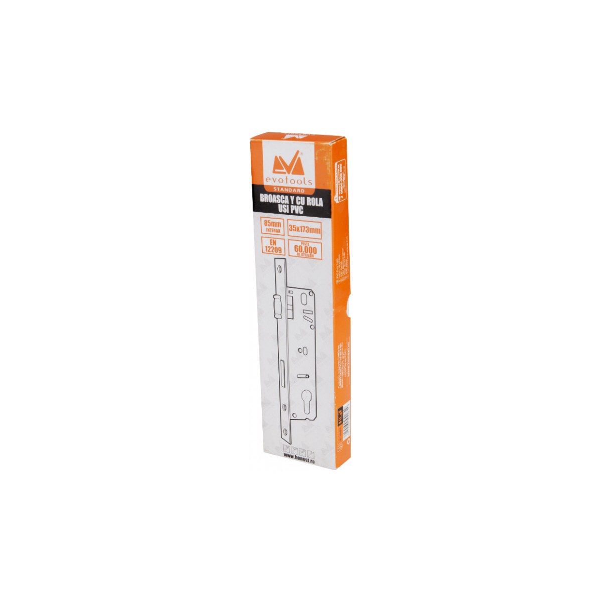 Broască Y cu rolă pentru ușă PVC EvoTools Standard 85mm EN 12209 - imagine 2