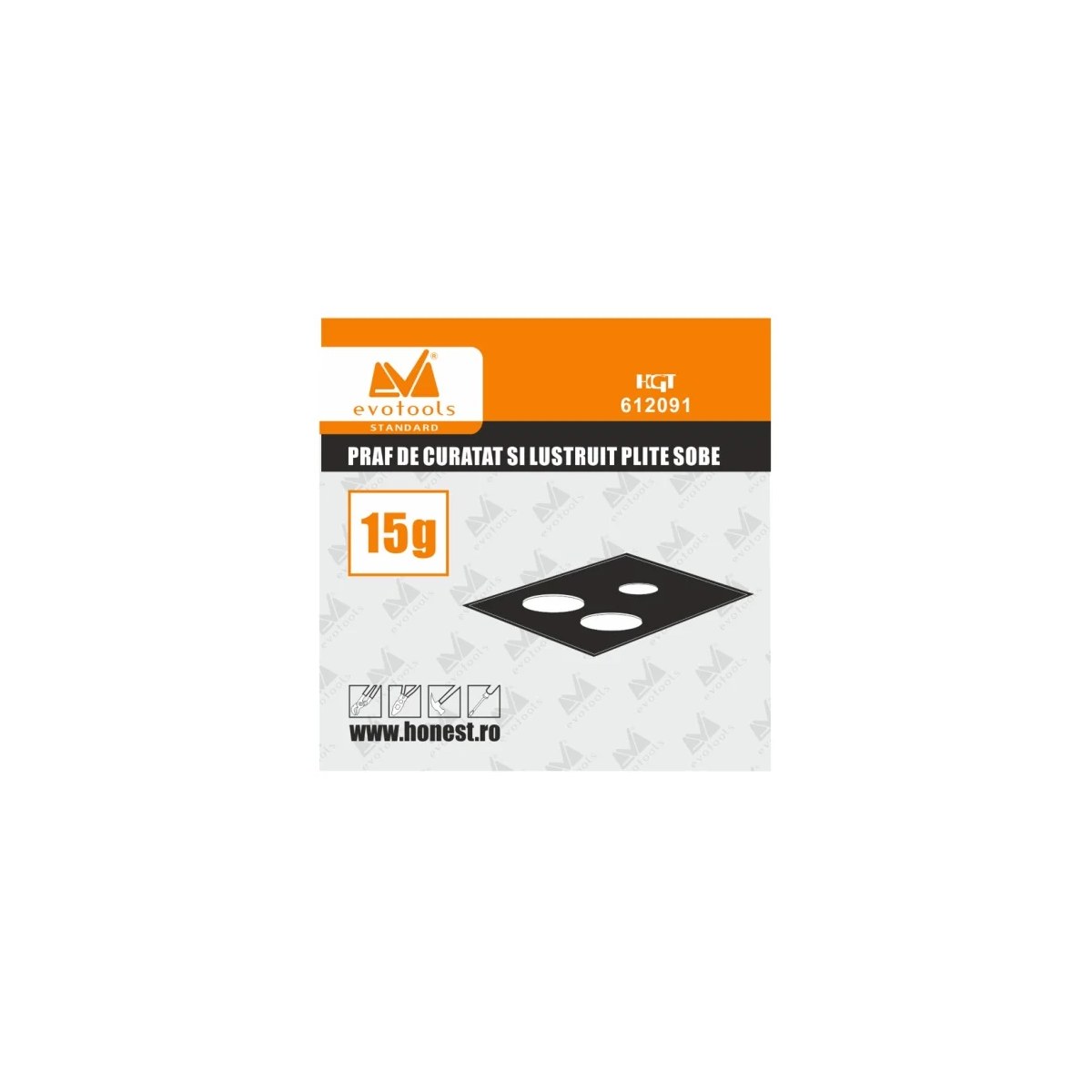 Praf de curățat și lustruit plite de sobă Evotools HGT 612091, 15g