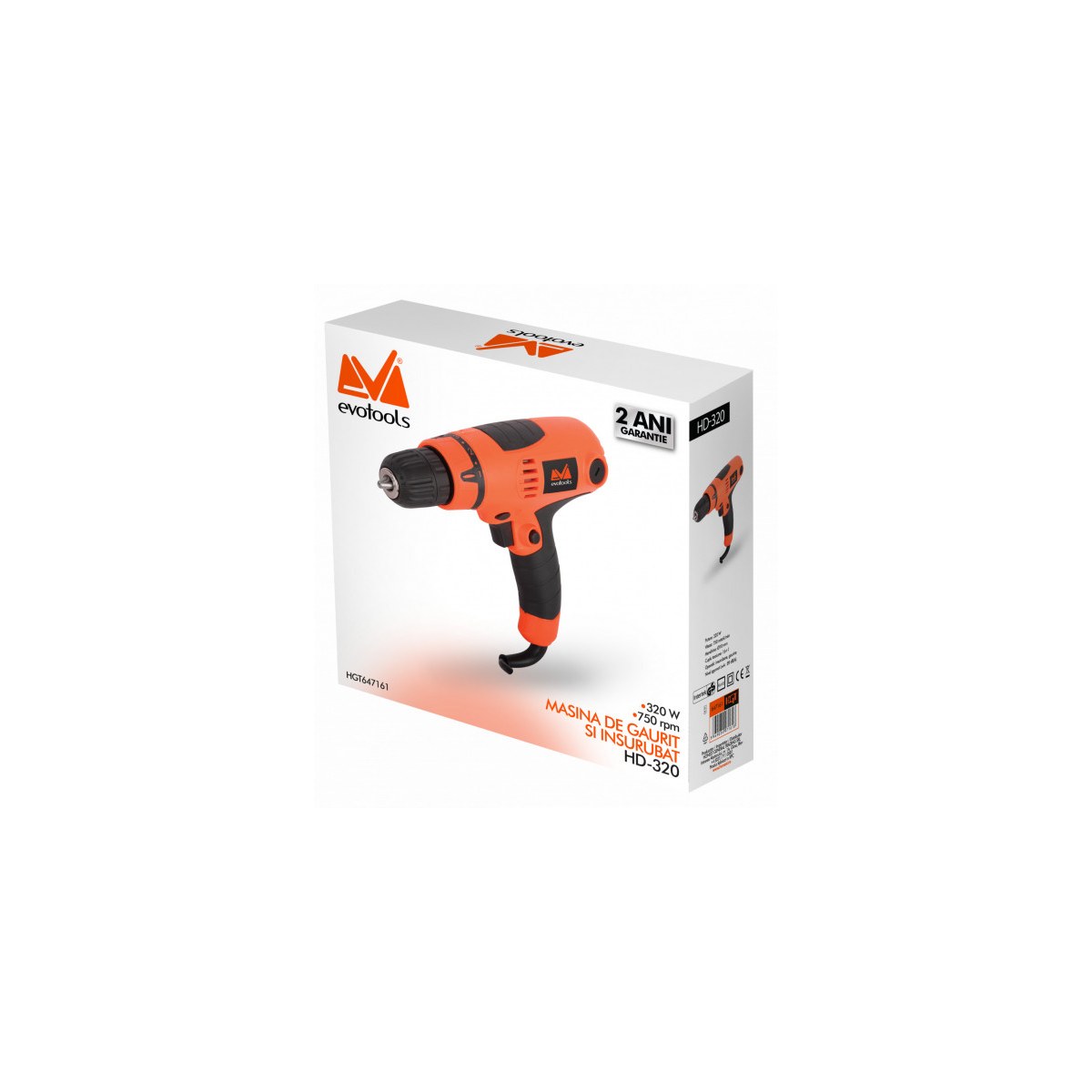 Mașină de gaurit și insurubat evotools HD-320, 320 W, 750 rpm - imagine 2