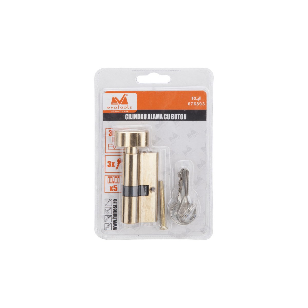 Cilindru de alarmă cu buton evotools 30/35, 3 chei - imagine 2