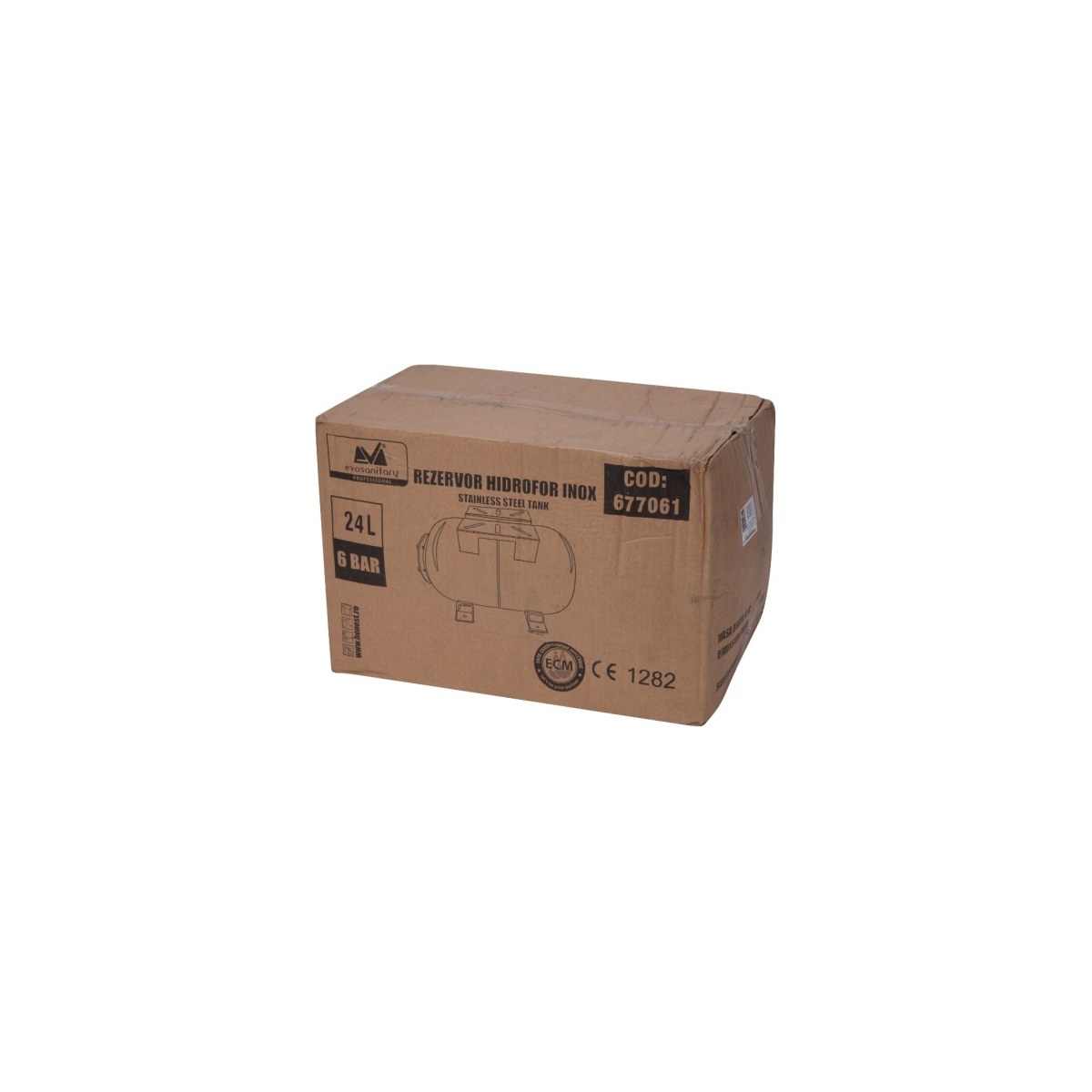 Rezervor hidrofor orizontal inox 24 L 6 bar Evonitorgu 677061 - imagine 2