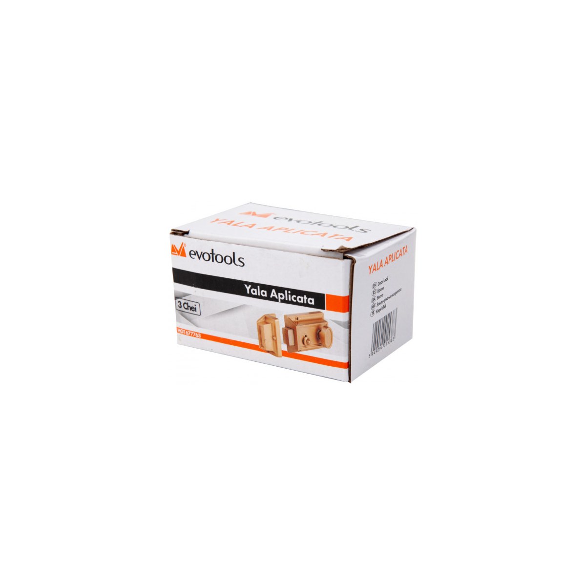 Yală aplicată evotools HGT677763, 3 chei, finisaj auriu - imagine 2