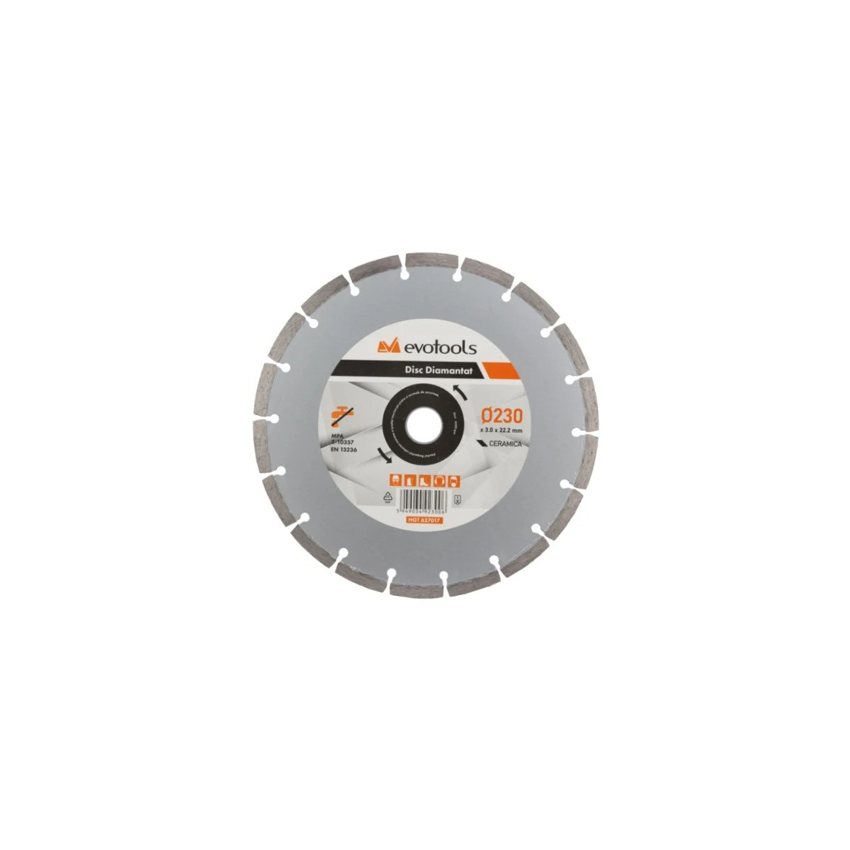 Disc diamantat evotools Ø230 x 3.0 x 22.2 mm pentru ceramică