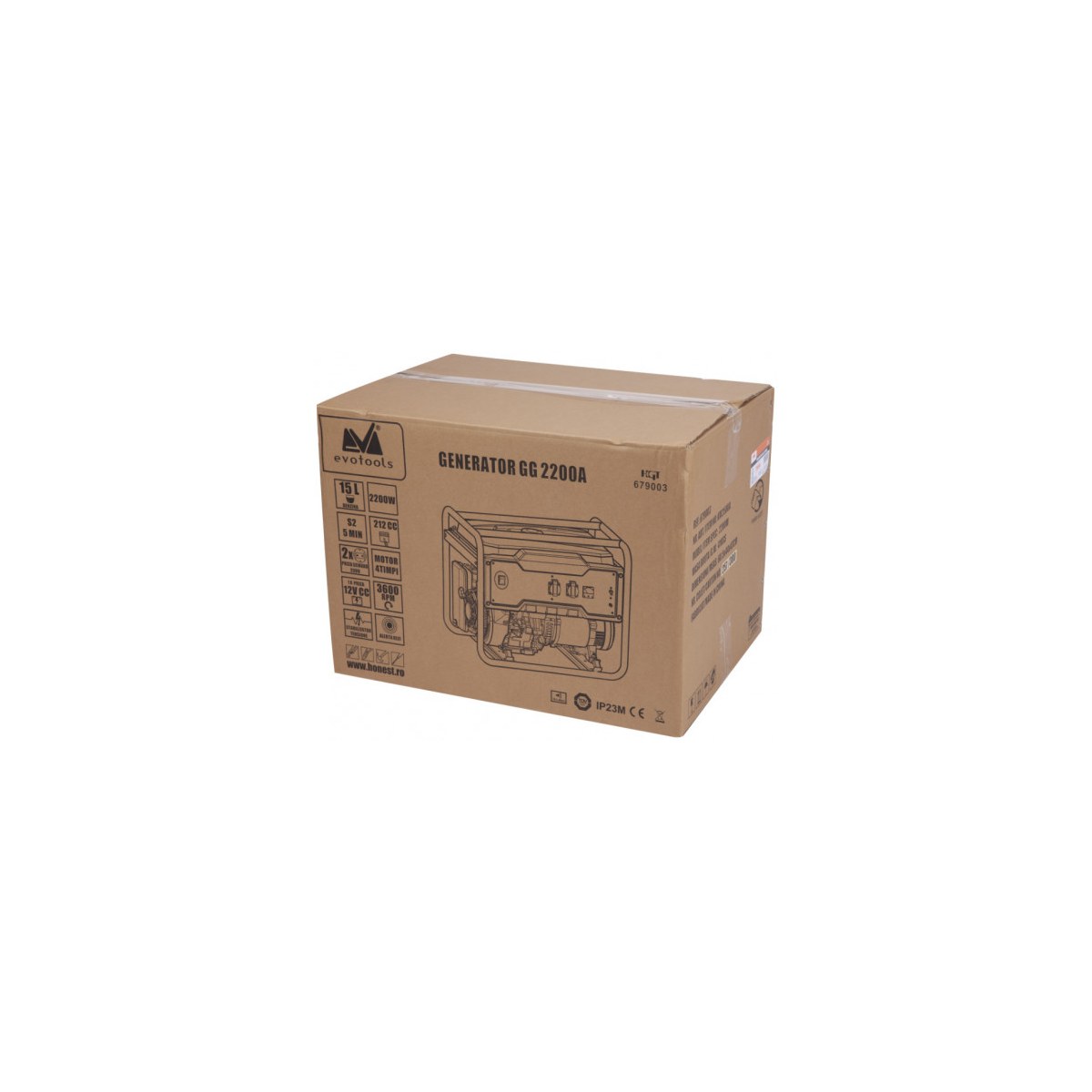 Generator de curent evotools GG 2200A 2200W motor 4 timpi 212 cc - imagine 4