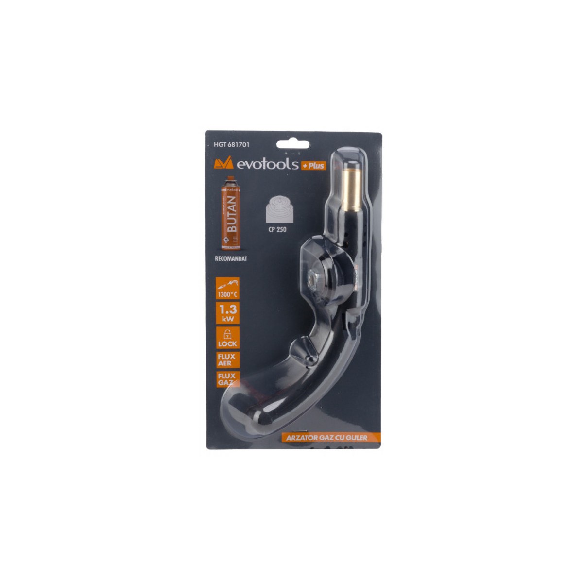 Arzător gaz cu guler evotools HGT 681701, 1.3 kW, 1300°C - imagine 2