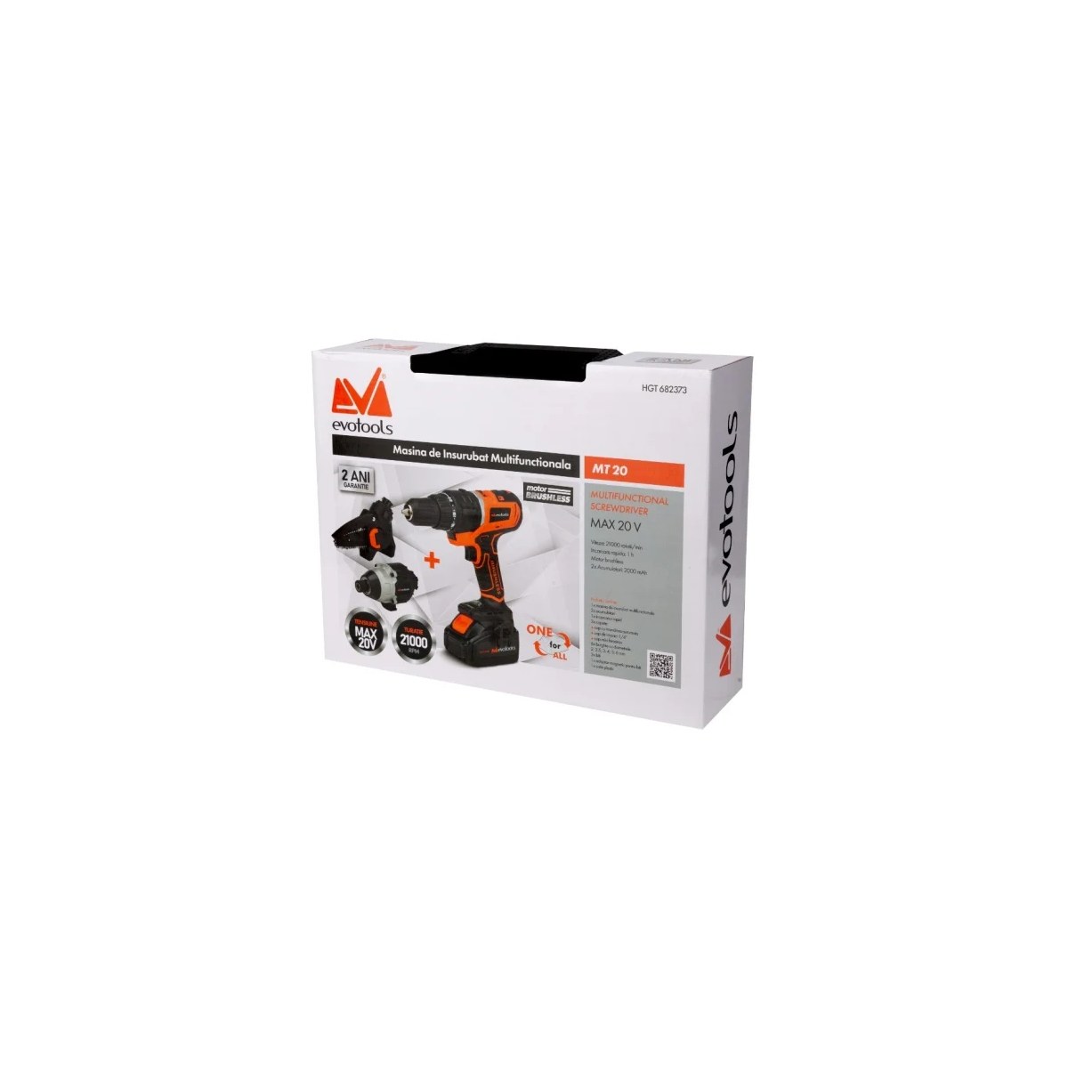 Mașină de insurubat multifuncțională evotools HGT 682373, 20V, motor brushless - imagine 5