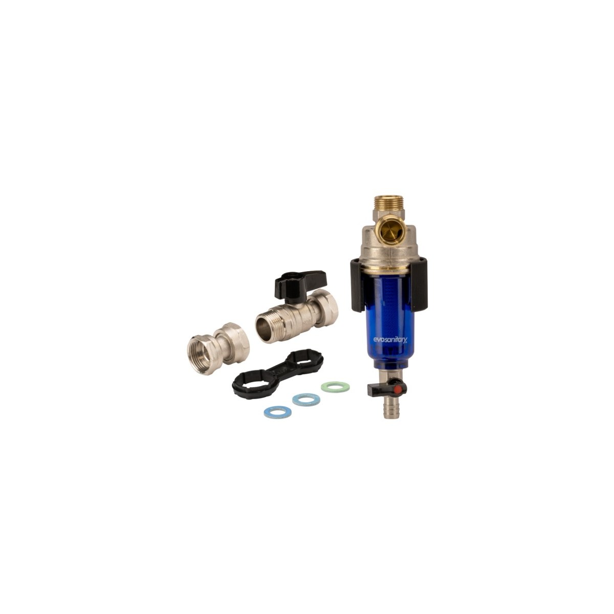 Filtru antimagnetic cu vas transparent, sita inox si purjare, evosanitary HGT683208, 3/4" FE - imagine 2
