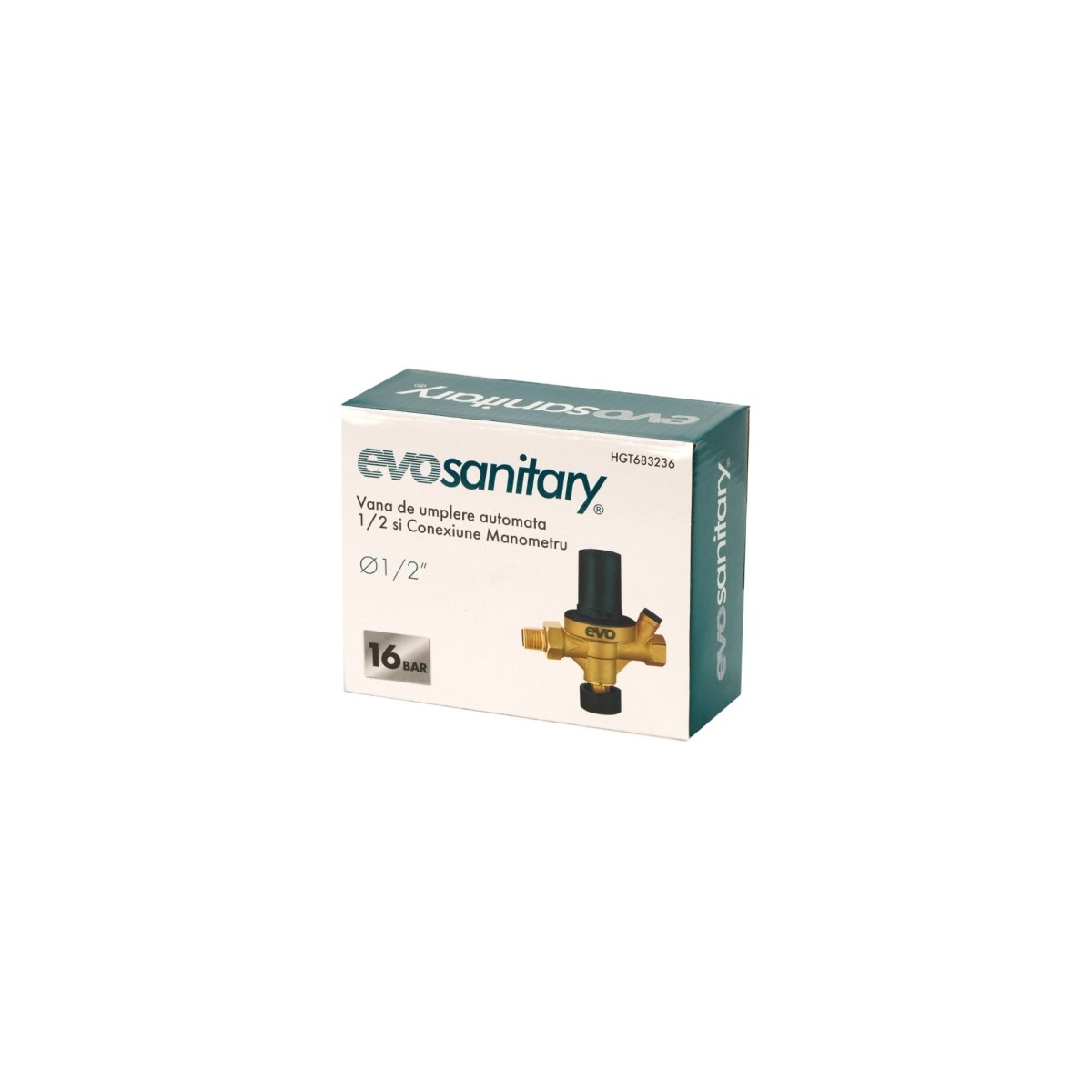 Vană de umplere automată 1/2" cu conexiune manometru 16 bar Evosanitary HGT683236 - imagine 2