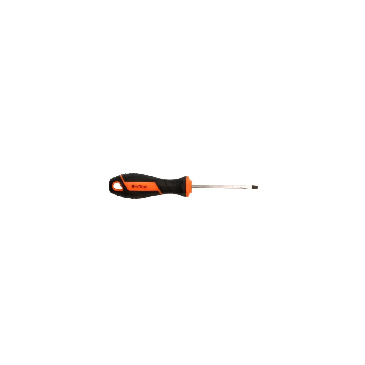 Șurubelnită plată 4x75mm, mâner ergonomic negru-portocaliu - imagine 1